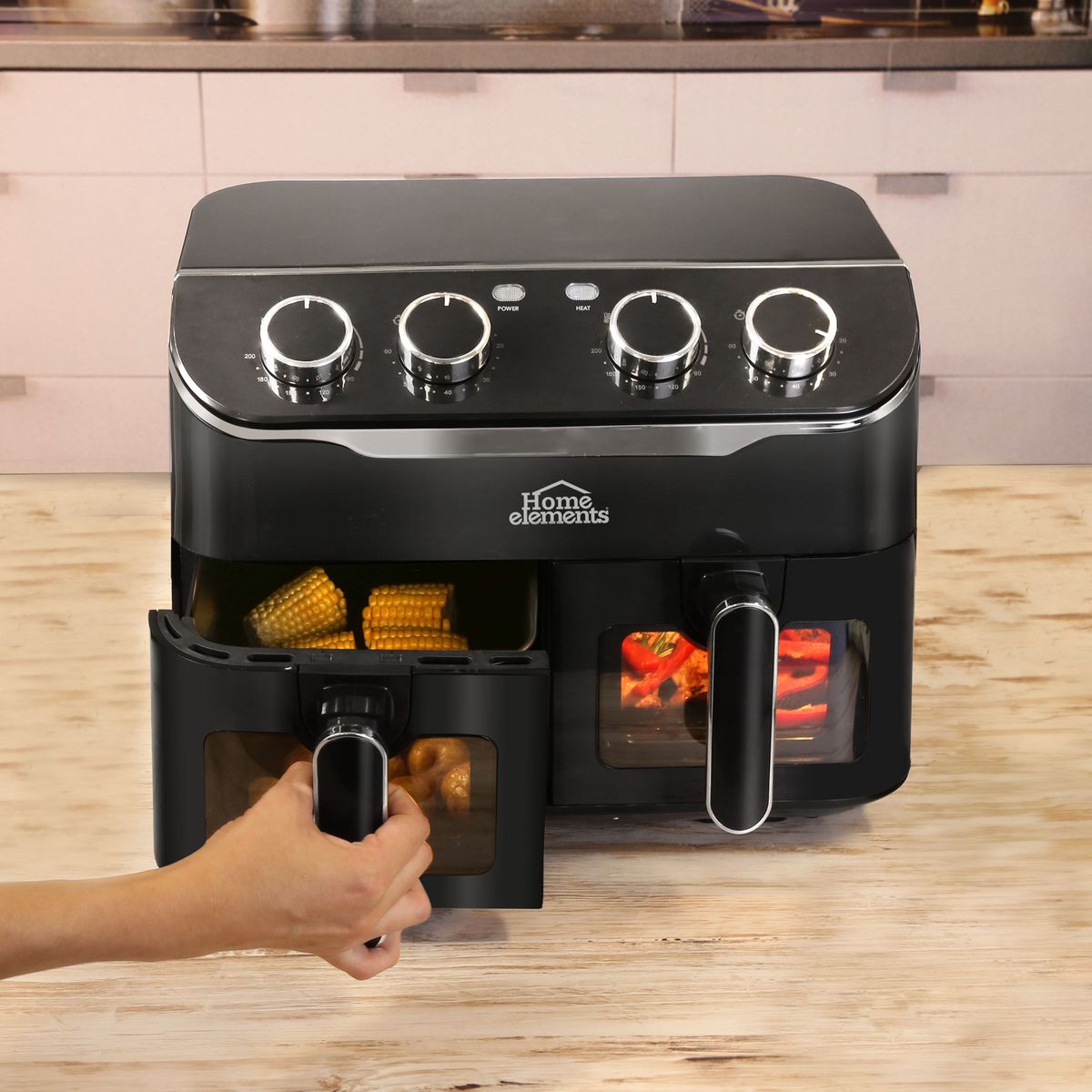 FREIDORA DE AIRE DUO FLAYER DE 8L HOME ELEMENTS