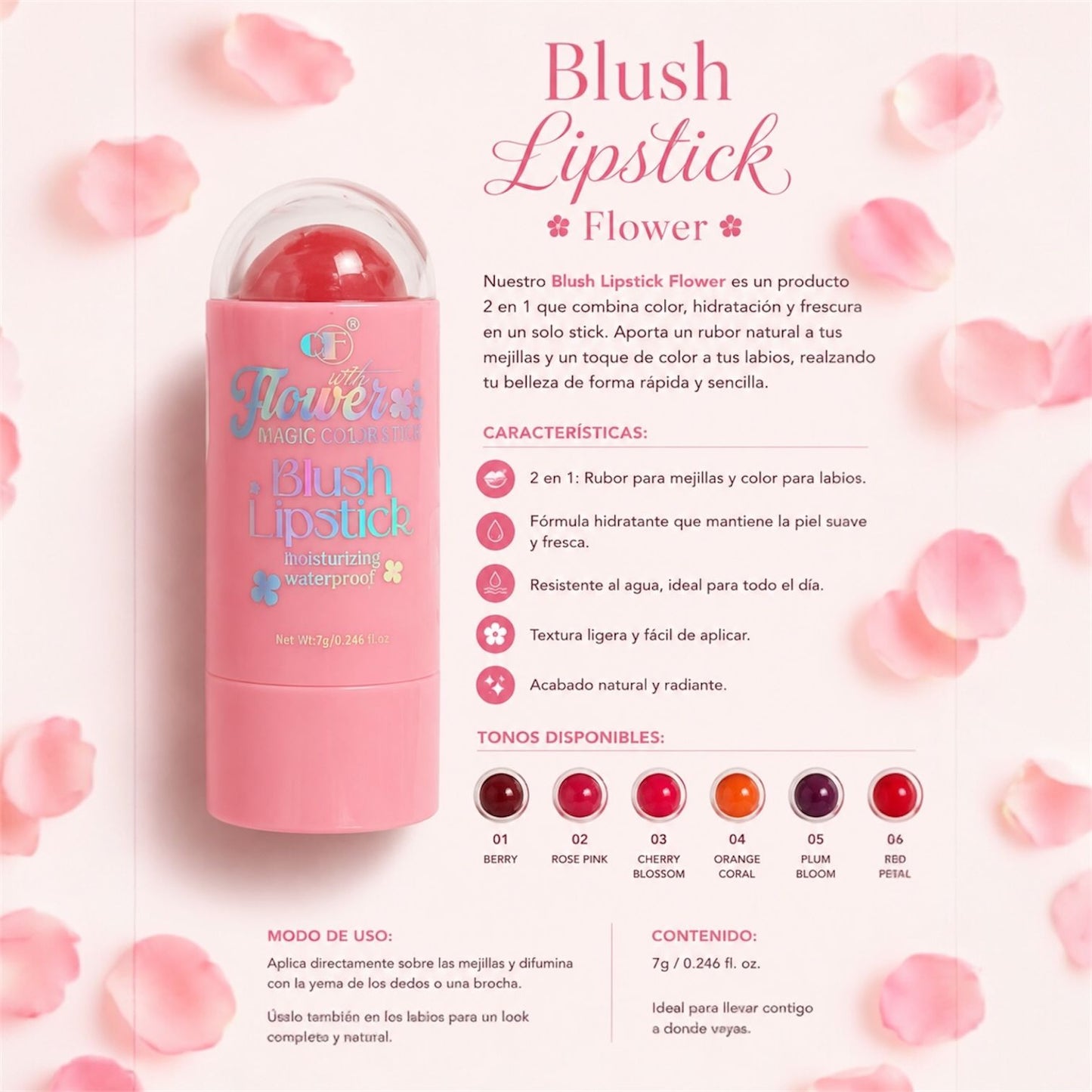 LABIAL FLOWER MÁGICO COLOR LIPSTICR