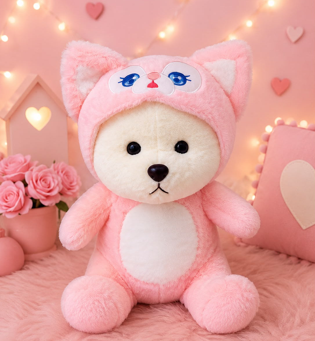 PELUCHE CON COBIJA CAPUCHA GATO
