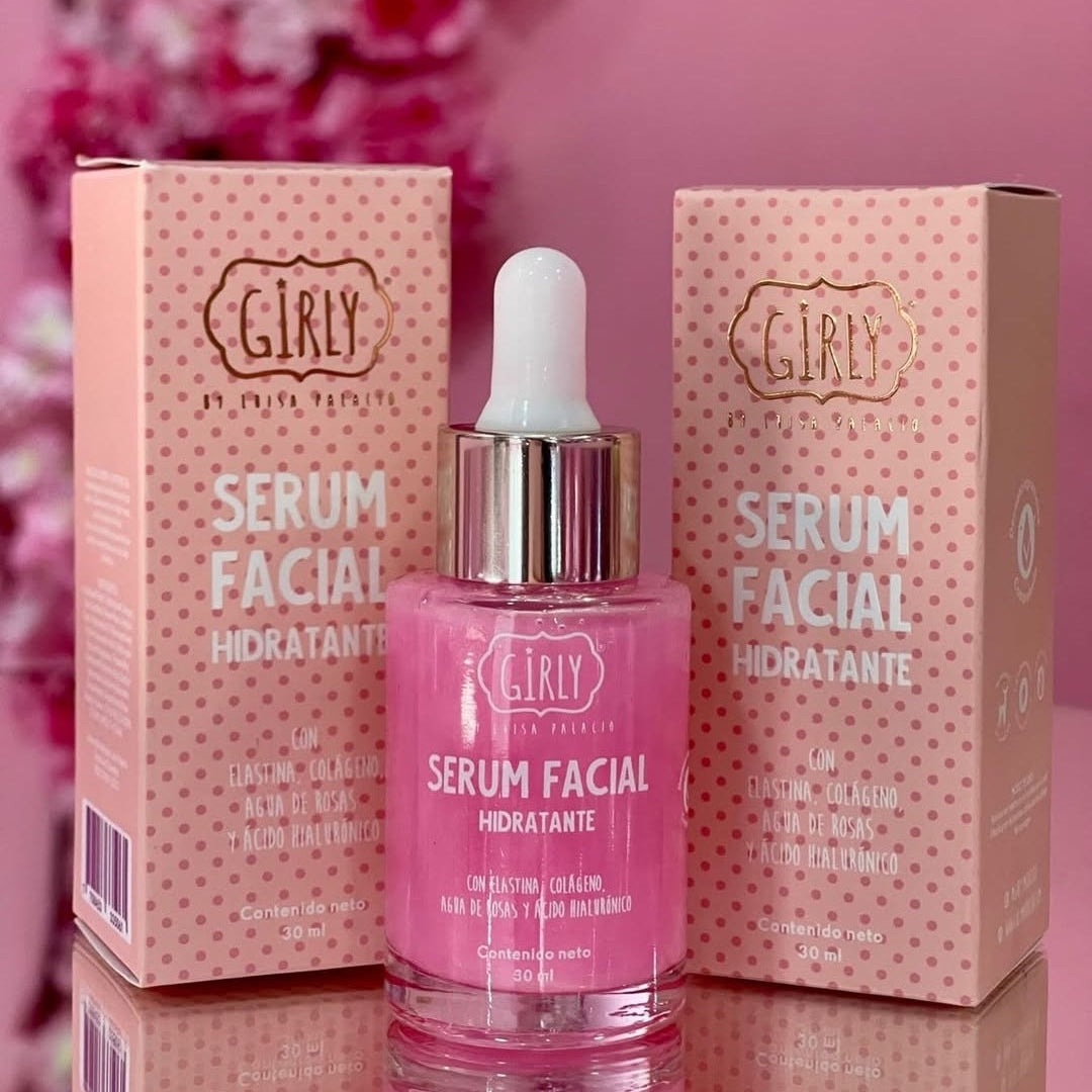 Serum Facial Hidratante con Elastina ,colágeno ,Aguade rosas Girly