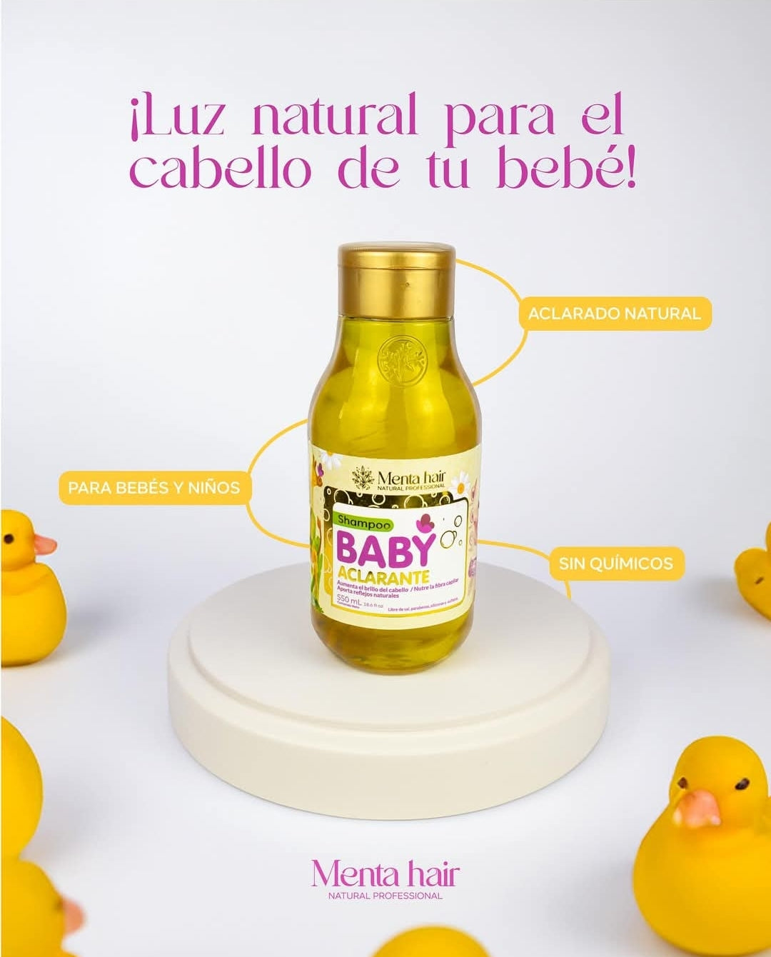 Champu Natural Baby Aclarante 550 ml Menta Hair