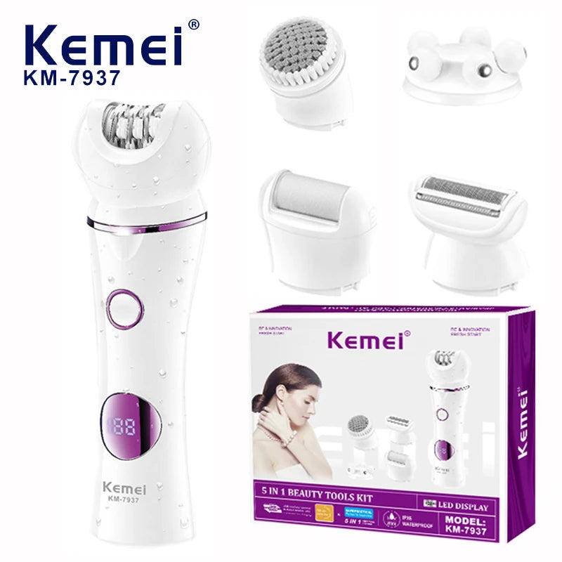 Kit Depilador 5 en 1 kemei