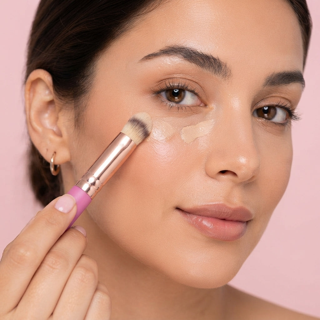 Brocha duo para base y corrector Alma Beauty