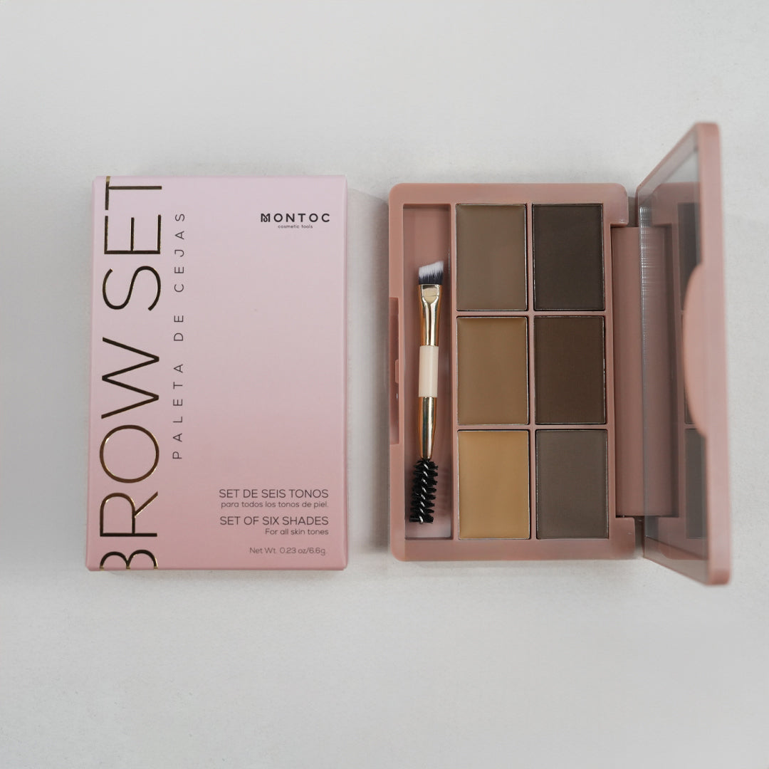 PALETA DE CEJAS SET ×6 TONOS MONTOC