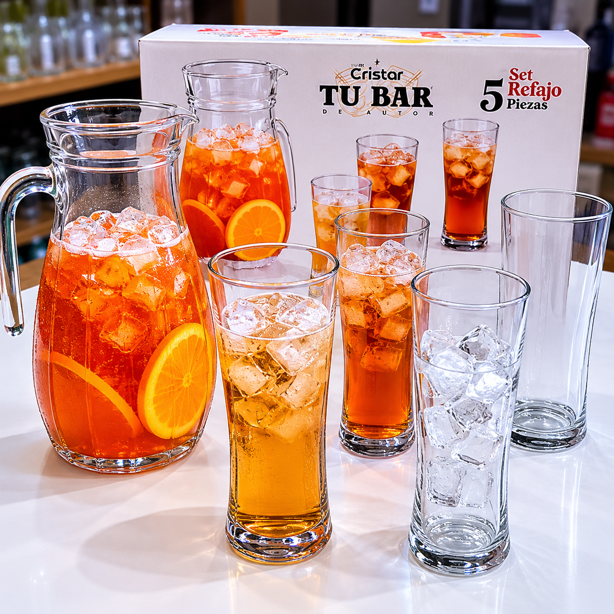 Set de jarra+vasos