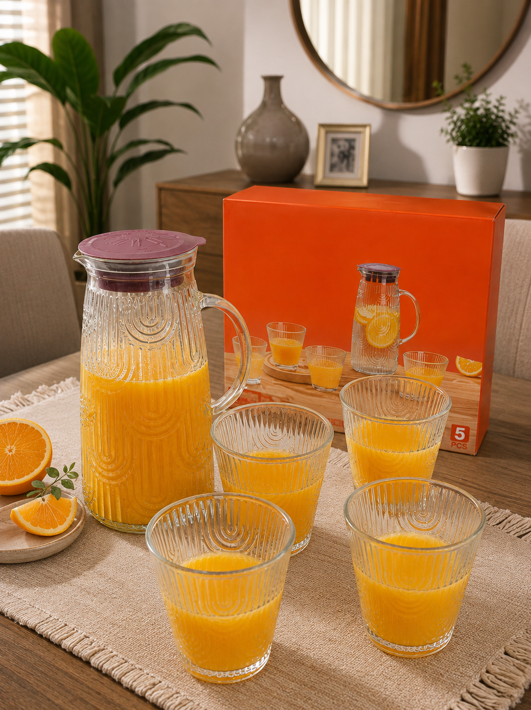 Set de jarra x 4 vasos