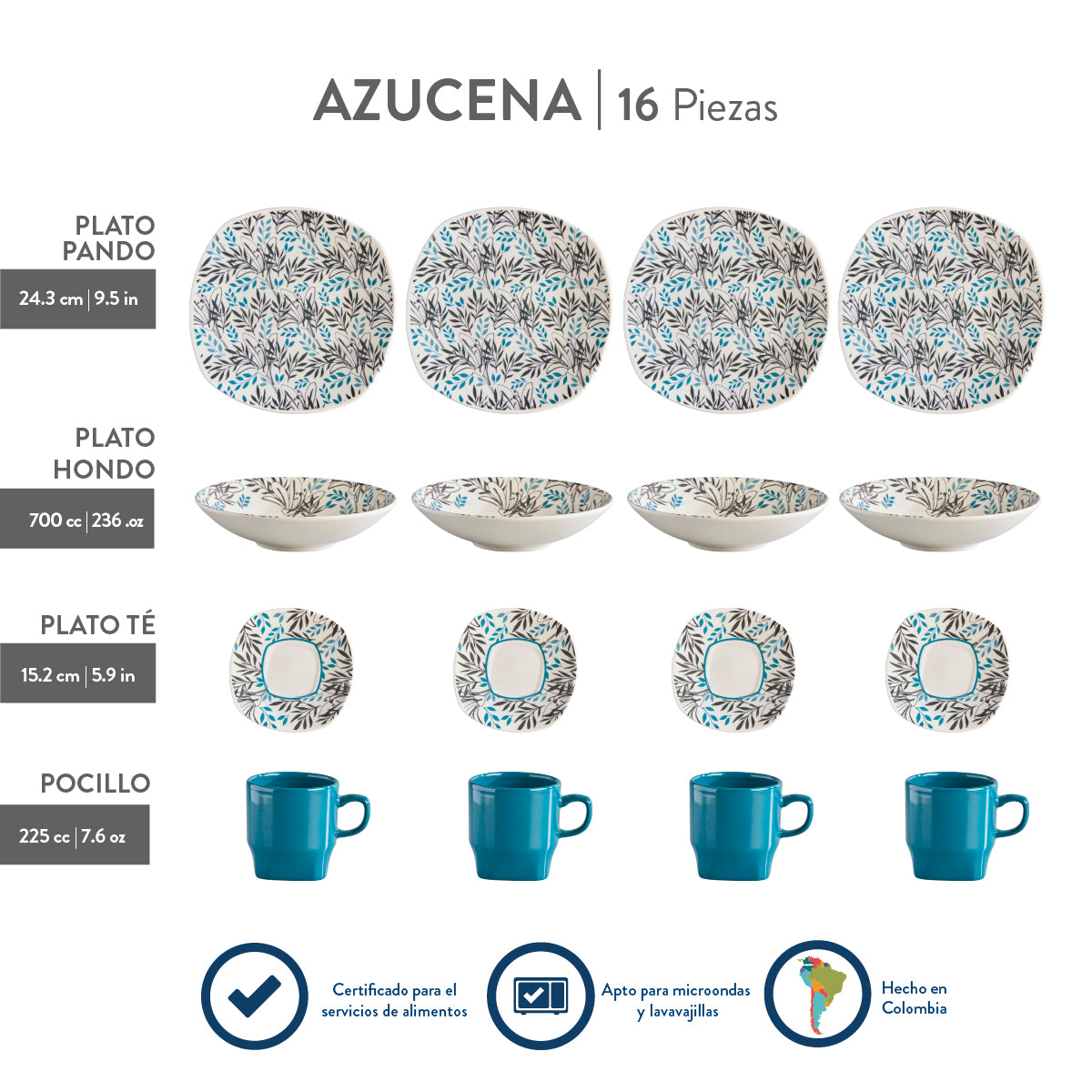 Vajilla Azucena Corona