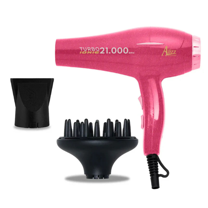 Secador Turbo Ionic 21.000 Rose Con Difusor Alizz