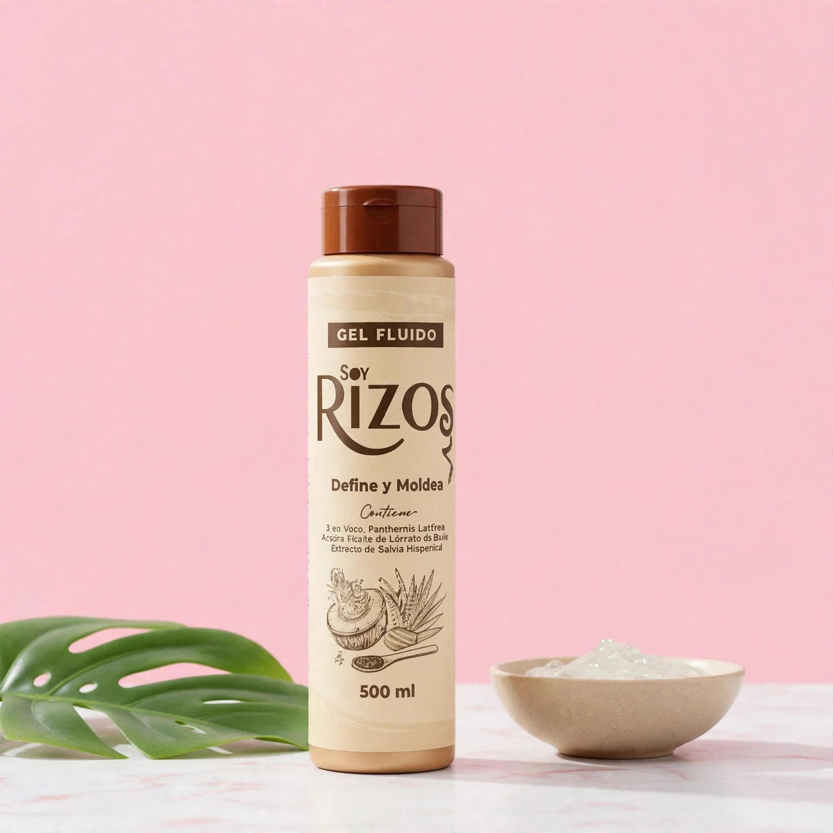 Gel Fluido - rizos  Definición Control Y Brillo 500 ML soy rizos