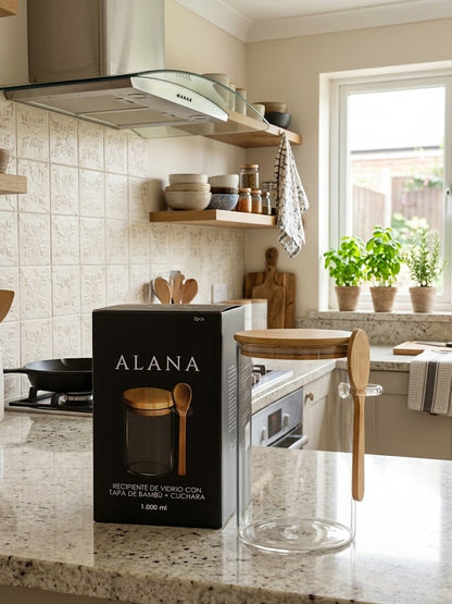 Recipiente de vidrio con tapa ALANA 1000ml