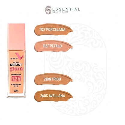 Base Líquida 12 horas con FPS VOGUE Resist 30ml