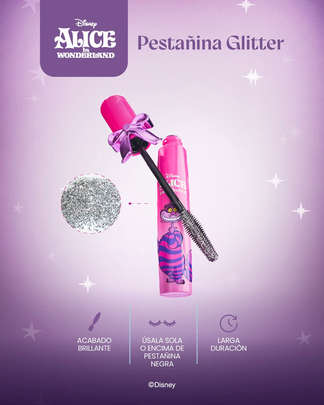 Pestañina con glitter Alice in Wonderland Disney Melu