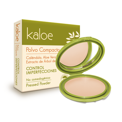 POLVO COMPACTO CONTROL IMPERFECION KALOE  ESTRACTO DE ARBOL DE TĖ  ANA MARÍA