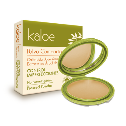 POLVO COMPACTO CONTROL IMPERFECION KALOE  ESTRACTO DE ARBOL DE TĖ  ANA MARÍA