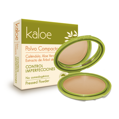 POLVO COMPACTO CONTROL IMPERFECION KALOE  ESTRACTO DE ARBOL DE TĖ  ANA MARÍA