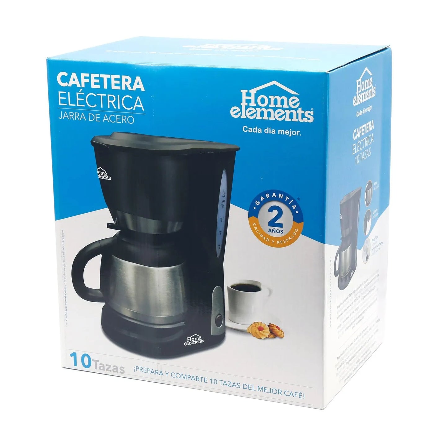 Cafetera Electrica 10 Tazas Home Elements