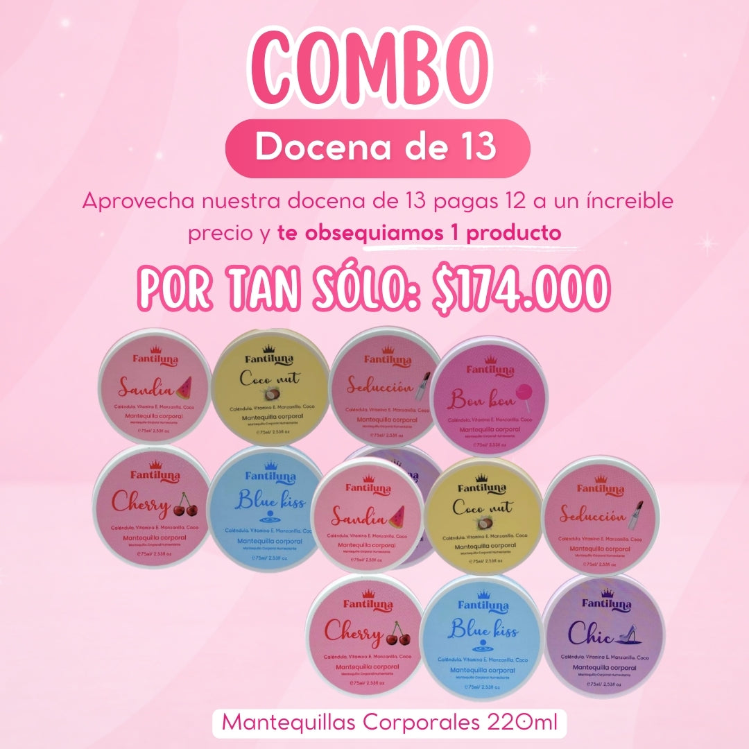 Combo Docena de 13 Mantequillas Corporales