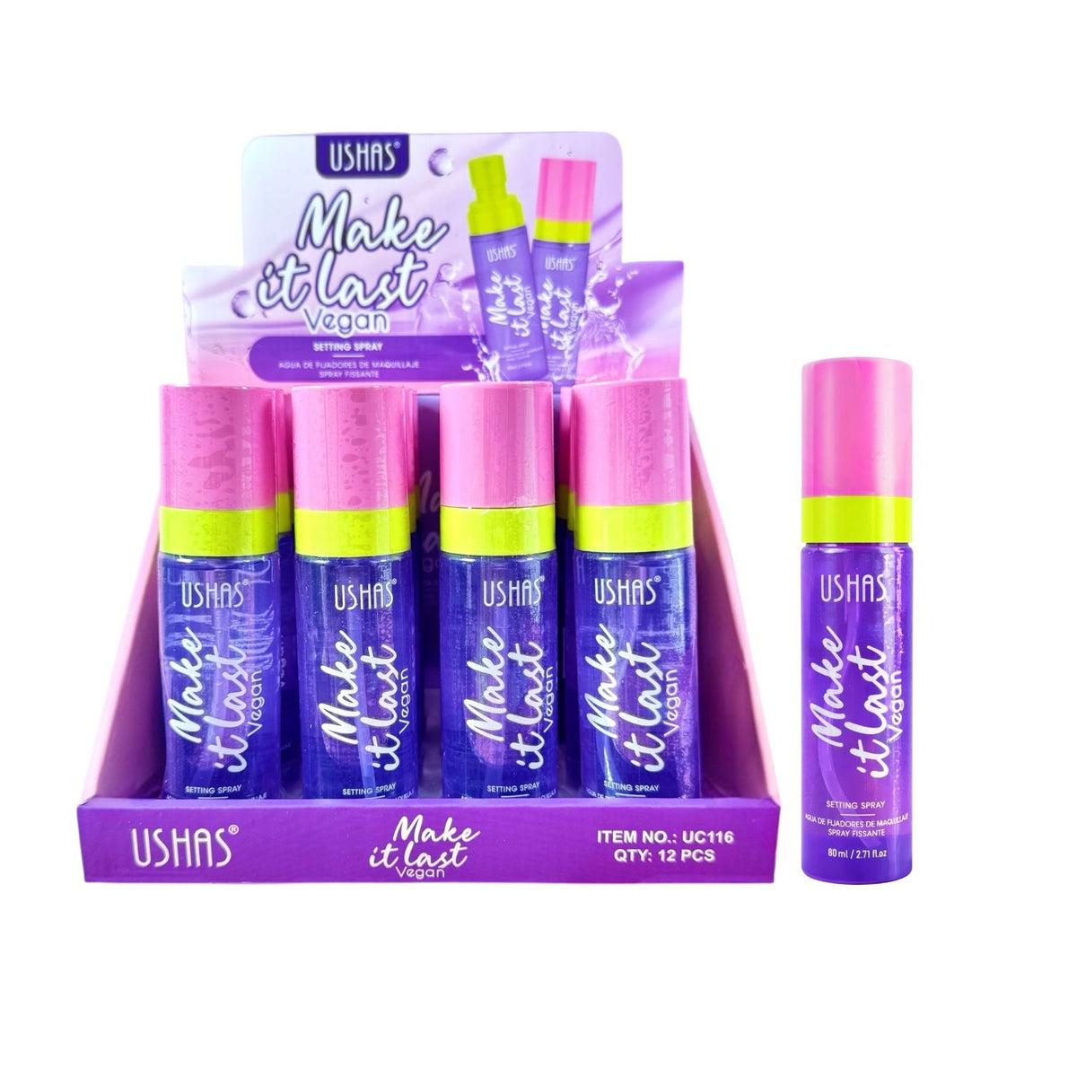 FIJADOR DE MAQUILLAJE MAKE IT LAST VEGAN 80ML USHAS