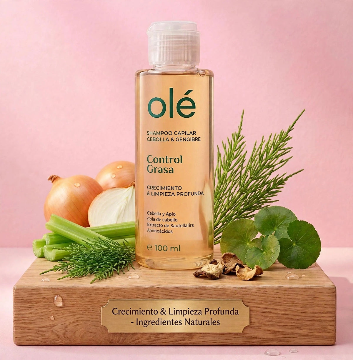 Mini Shampoo capilar cebolla y jengibre control caspa olé