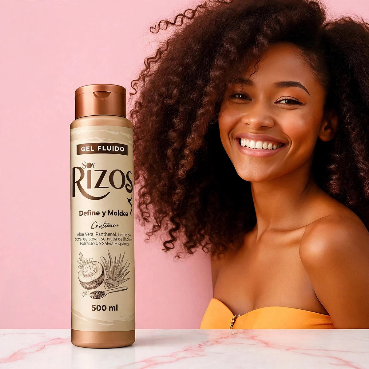 Gel Fluido - rizos  Definición Control Y Brillo 500 ML soy rizos