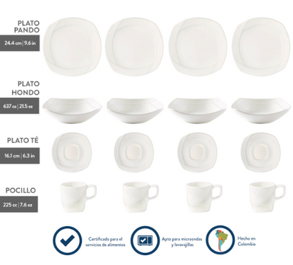 VAJILLA LUCIANA 4/16