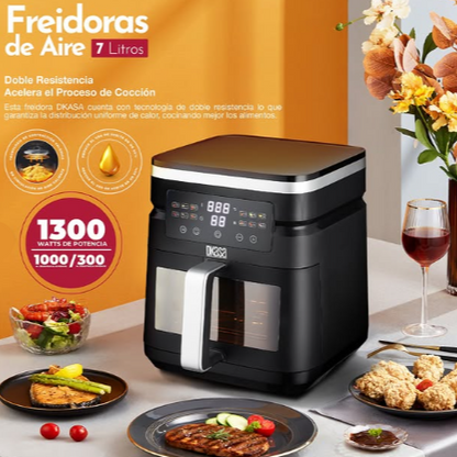 FREIDORA DE AIRE CON VISOR  7L DKASA