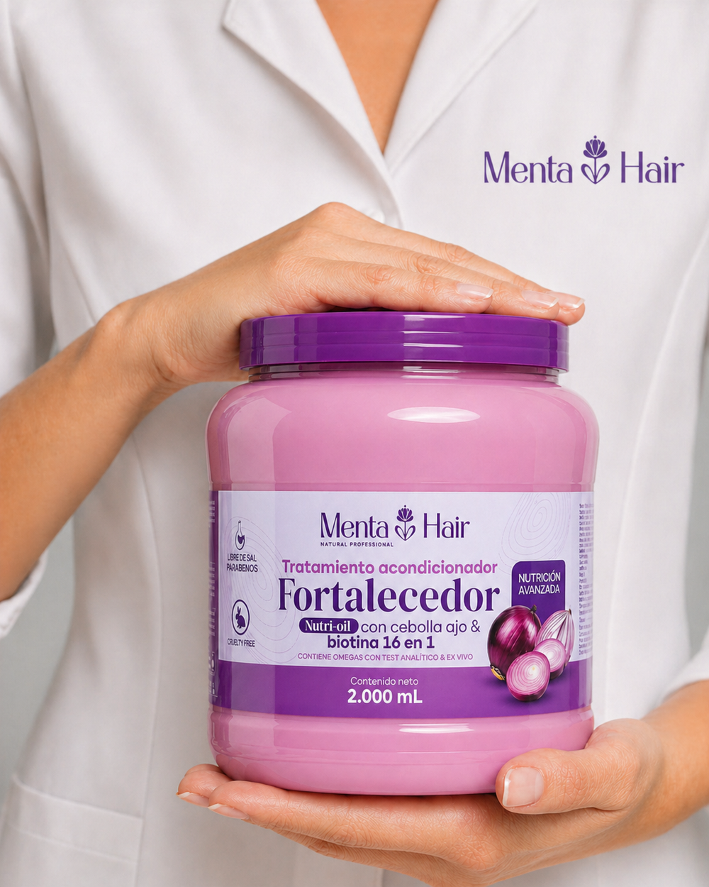 Tratamiento Acondicionador Fortalecedor nutrioil con cebolla ajo y biotina 16 en 1 - X2.000ml