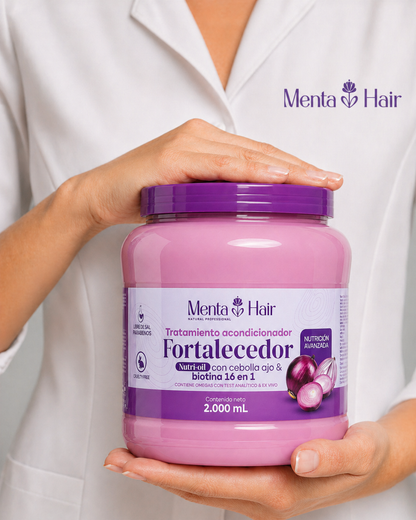 Tratamiento Acondicionador Fortalecedor nutrioil con cebolla ajo y biotina 16 en 1 - X2.000ml