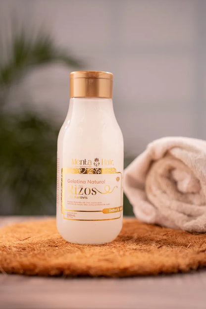 Gelatina Natural  Nutritivo Con Aloe Vera Rizos X550ml Menta Hair
