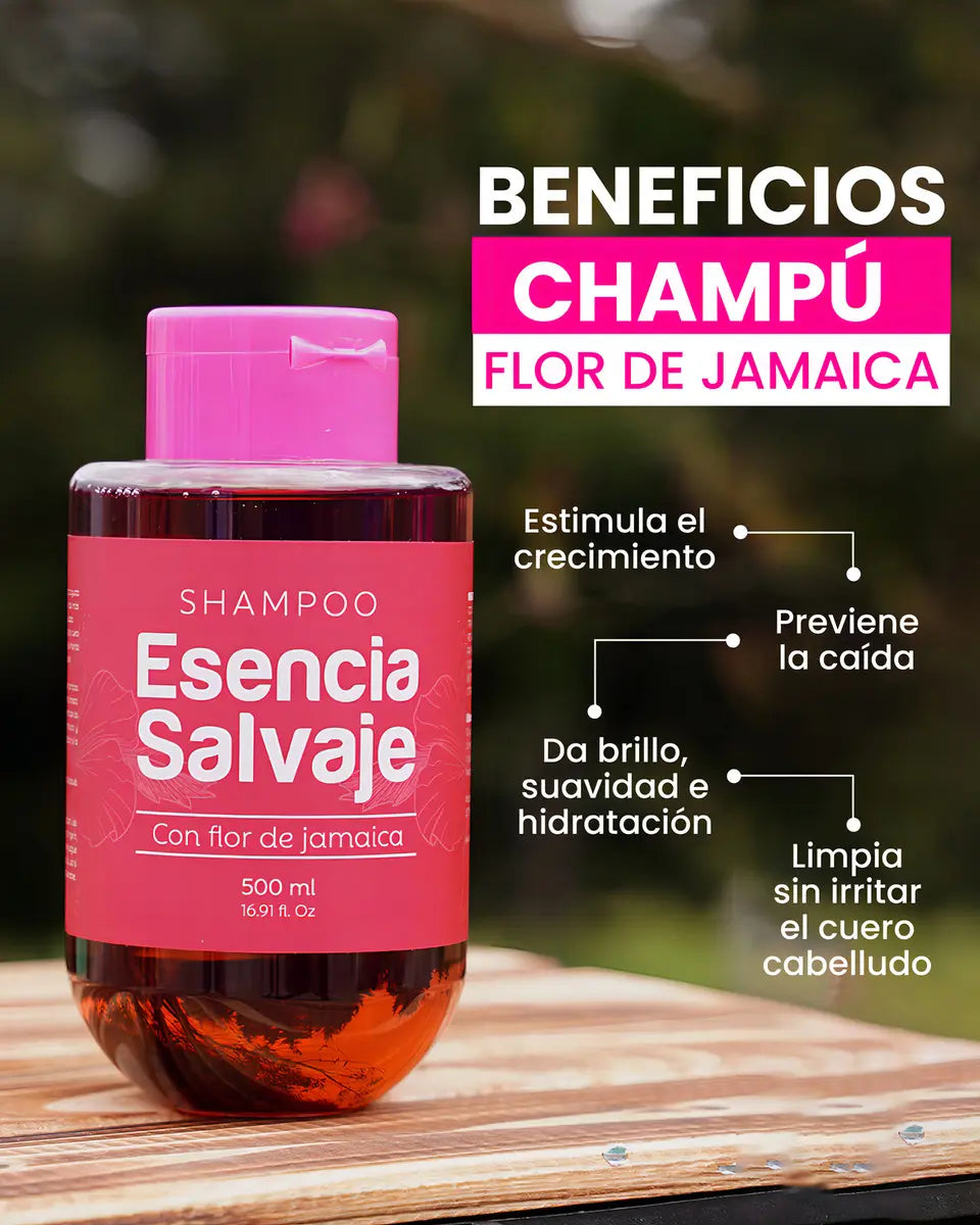 Shampoo con Flor de Jamaica Esencia Salvaje