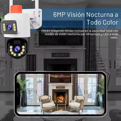 Cámara Seguridad Exterior Wifi 4mp Doble Lente Visión Noctur Jk-9697AL
