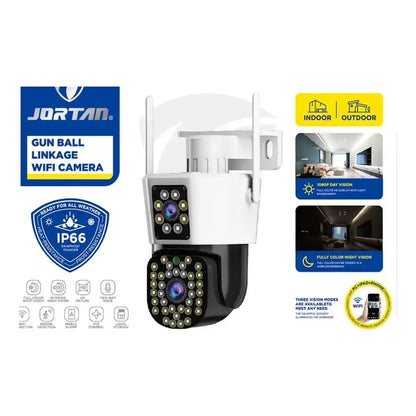 Cámara de seguridad IP WiFi de doble lente Jortan (modelo JT-8293 "