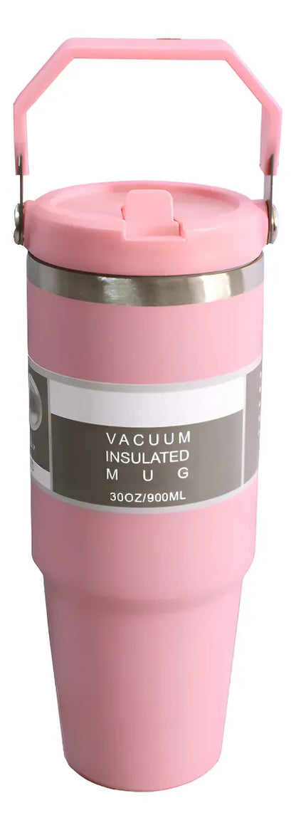 Termo Térmico k16-4  Acero Inoxidable Con Manija 900ml Color Rosa