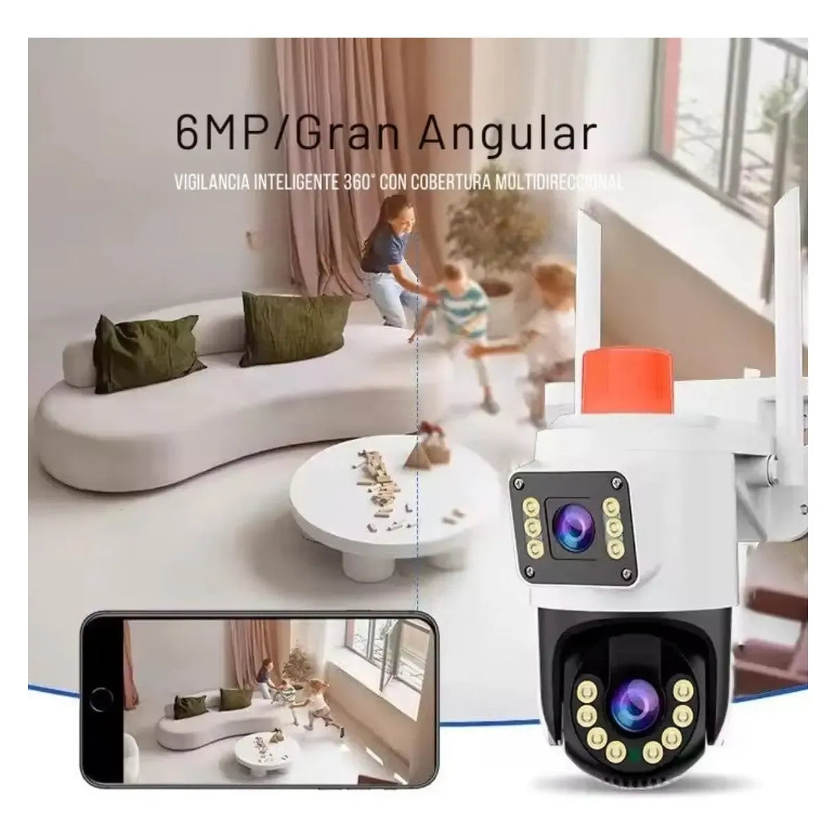 Cámara Seguridad Exterior Wifi 4mp Doble Lente Visión Noctur Jk-9697AL
