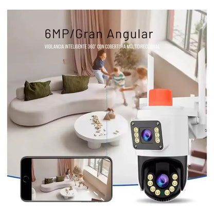 Cámara Seguridad Exterior Wifi 4mp Doble Lente Visión Noctur Jk-9697AL