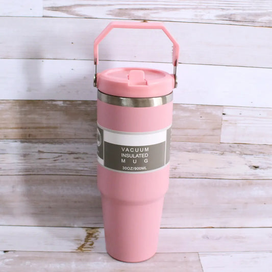 Termo Térmico k16-4  Acero Inoxidable Con Manija 900ml Color Rosa