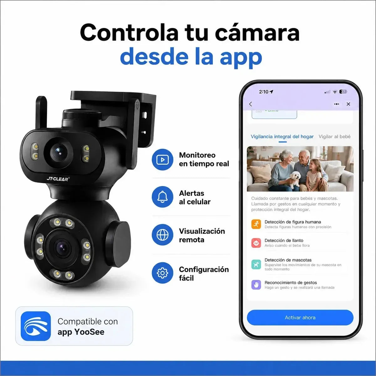 Cámara Seguridad Wifi Doble Lente Ia Jortan Jt-9680 Ptz