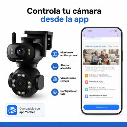 Cámara Seguridad Wifi Doble Lente Ia Jortan Jt-9680 Ptz