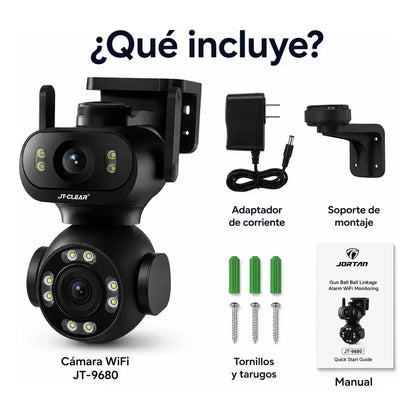 Cámara Seguridad Wifi Doble Lente Ia Jortan Jt-9680 Ptz