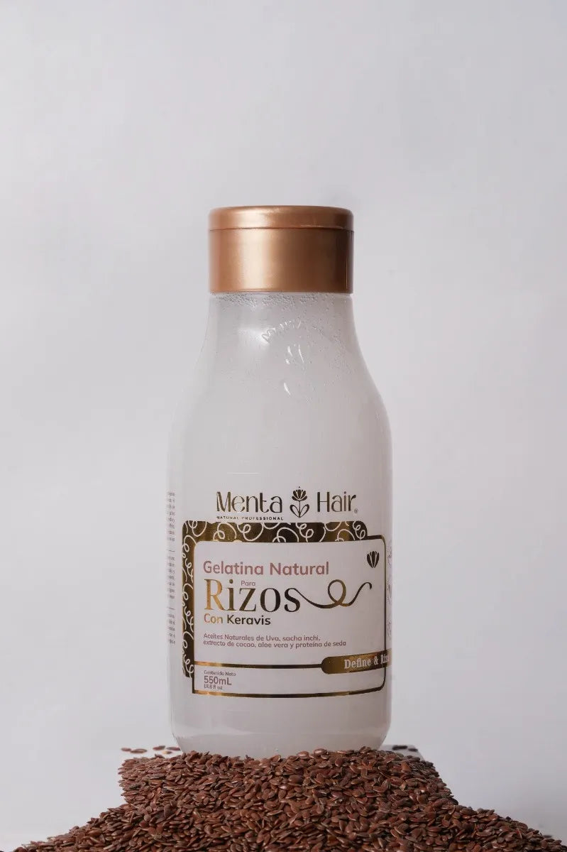 Gelatina Natural  Nutritivo Con Aloe Vera Rizos X550ml Menta Hair
