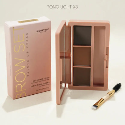 PALETA DE CEJAS SET ×3 MONTOC