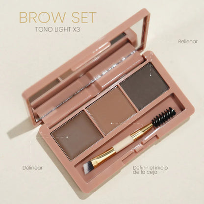 PALETA DE CEJAS SET ×3 MONTOC