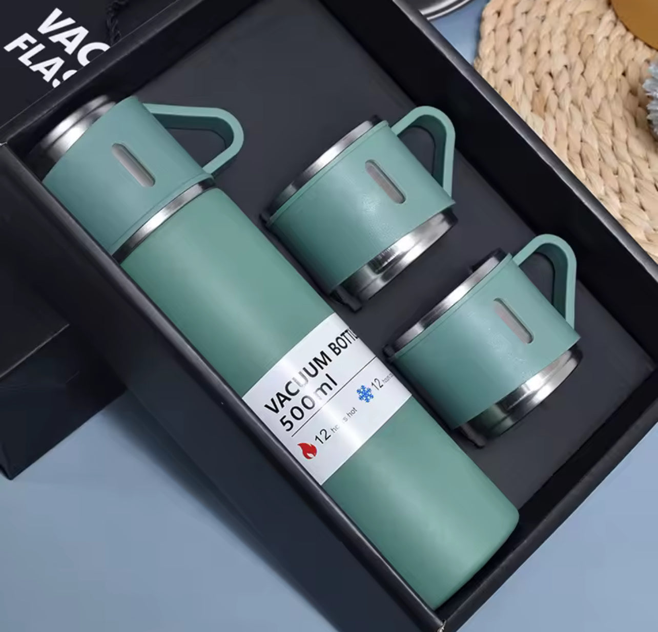 Termos vacuum flask set  térmicos con pocillo