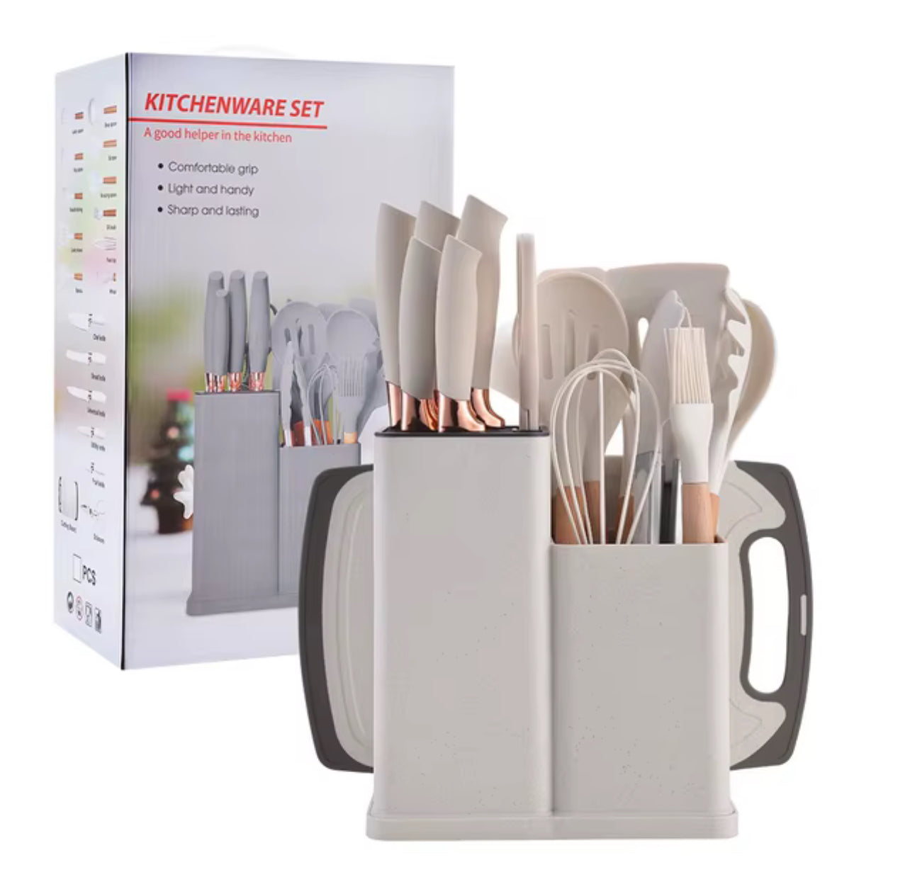 Set de Utensilios Antiadherentes para Cocina de 19 Piezas
