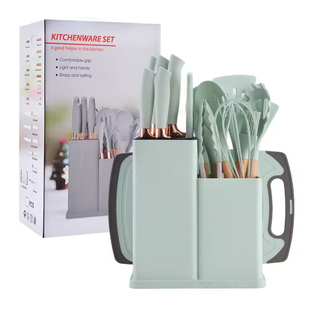 Set de Utensilios Antiadherentes para Cocina de 19 Piezas