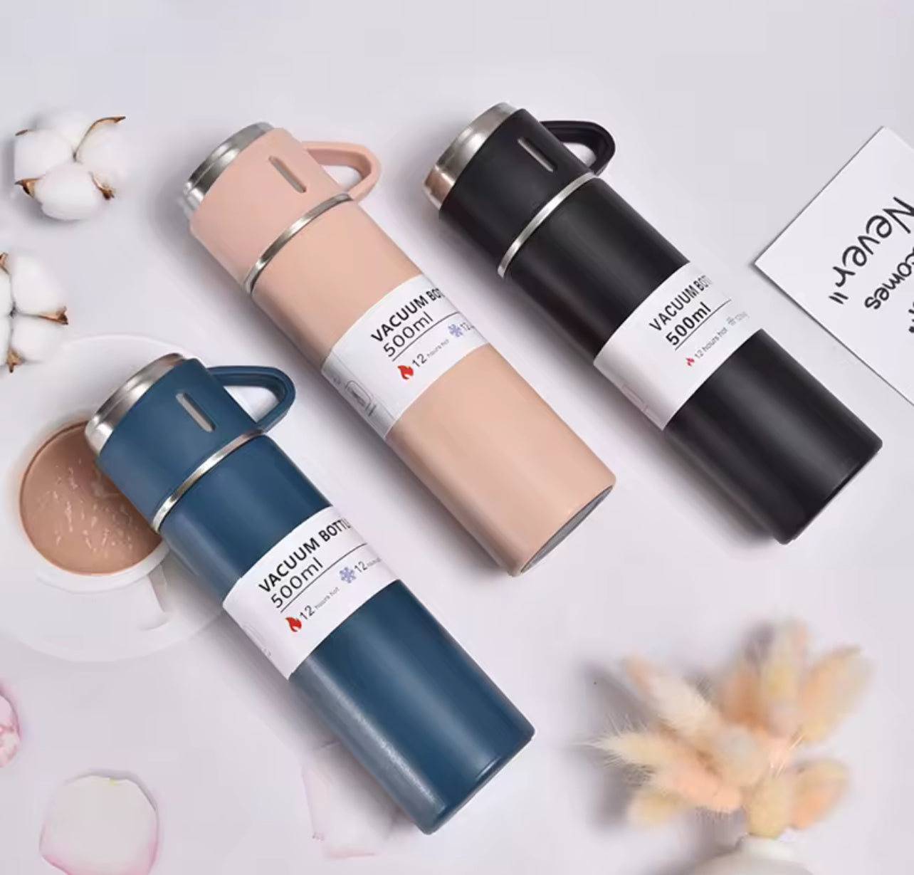 Termos vacuum flask set  térmicos con pocillo