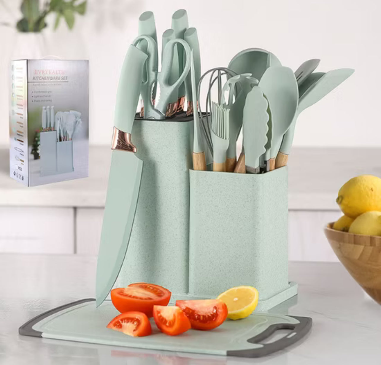 Set de Utensilios Antiadherentes para Cocina de 19 Piezas