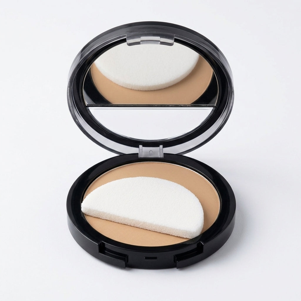 Polvo compacto Vogue matte natural con Niacinamida y ácido hialurónico.