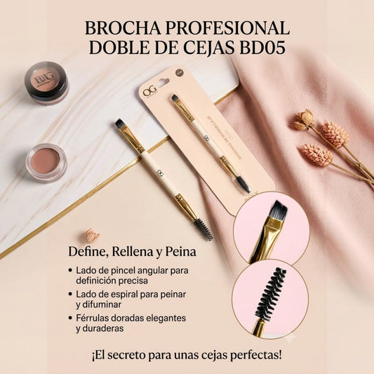 Brocha Profesional Doble de Cejas BD05 OG