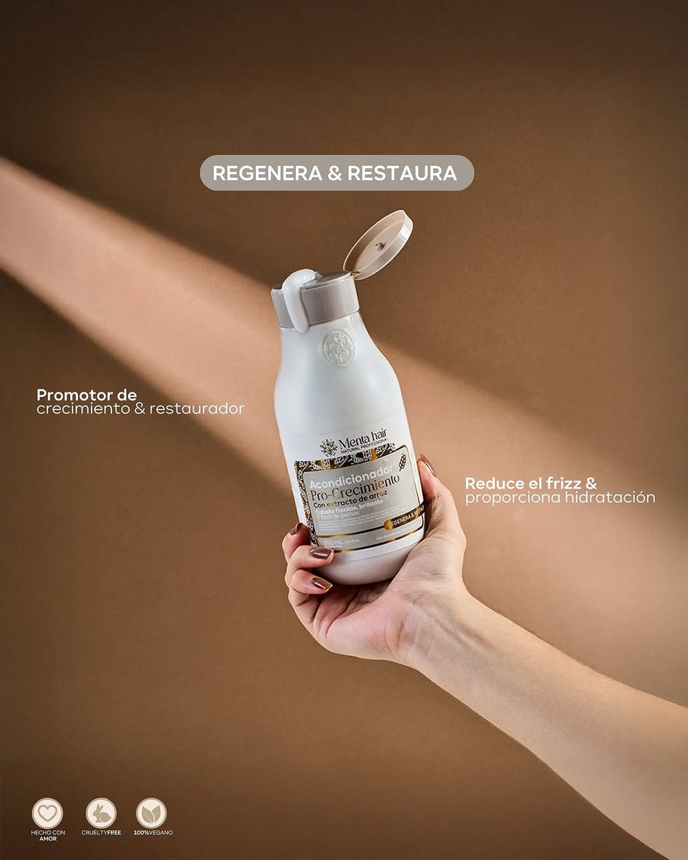 Acondicionador pro-crecimiento con extracto de arroz X550ml Menta Hair